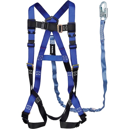 Global Industrial Contractor 1D Harness & 6ftL Lanyard Combo 761317